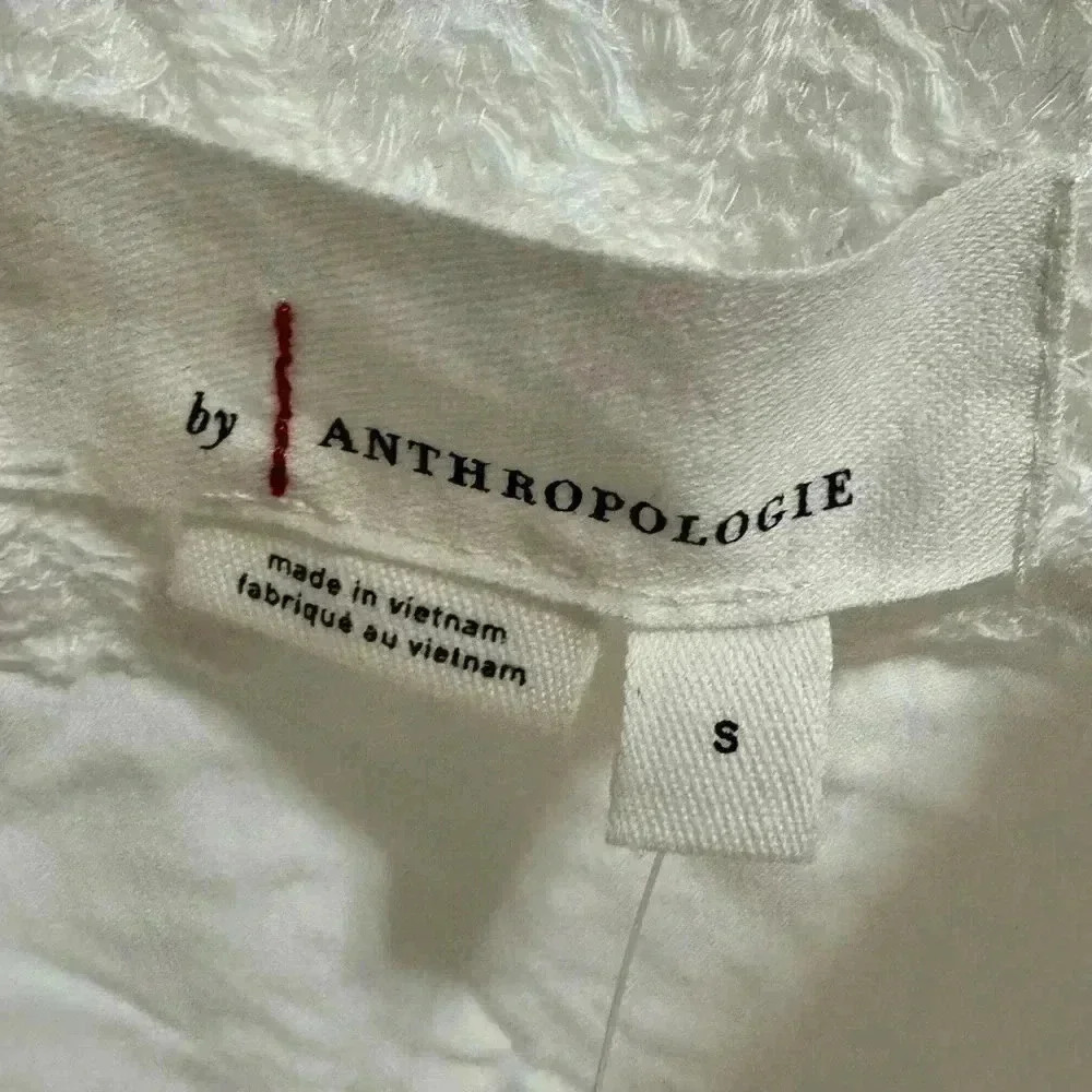 Anthropologie White Crochet Ruffle Dress Size Small - Picture 4 of 7